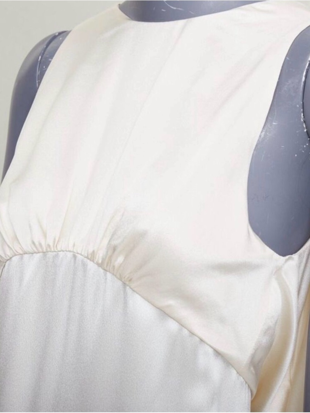 Saint Laurent Ivory Satin Silk Draped Gown - Picture 3 of 8